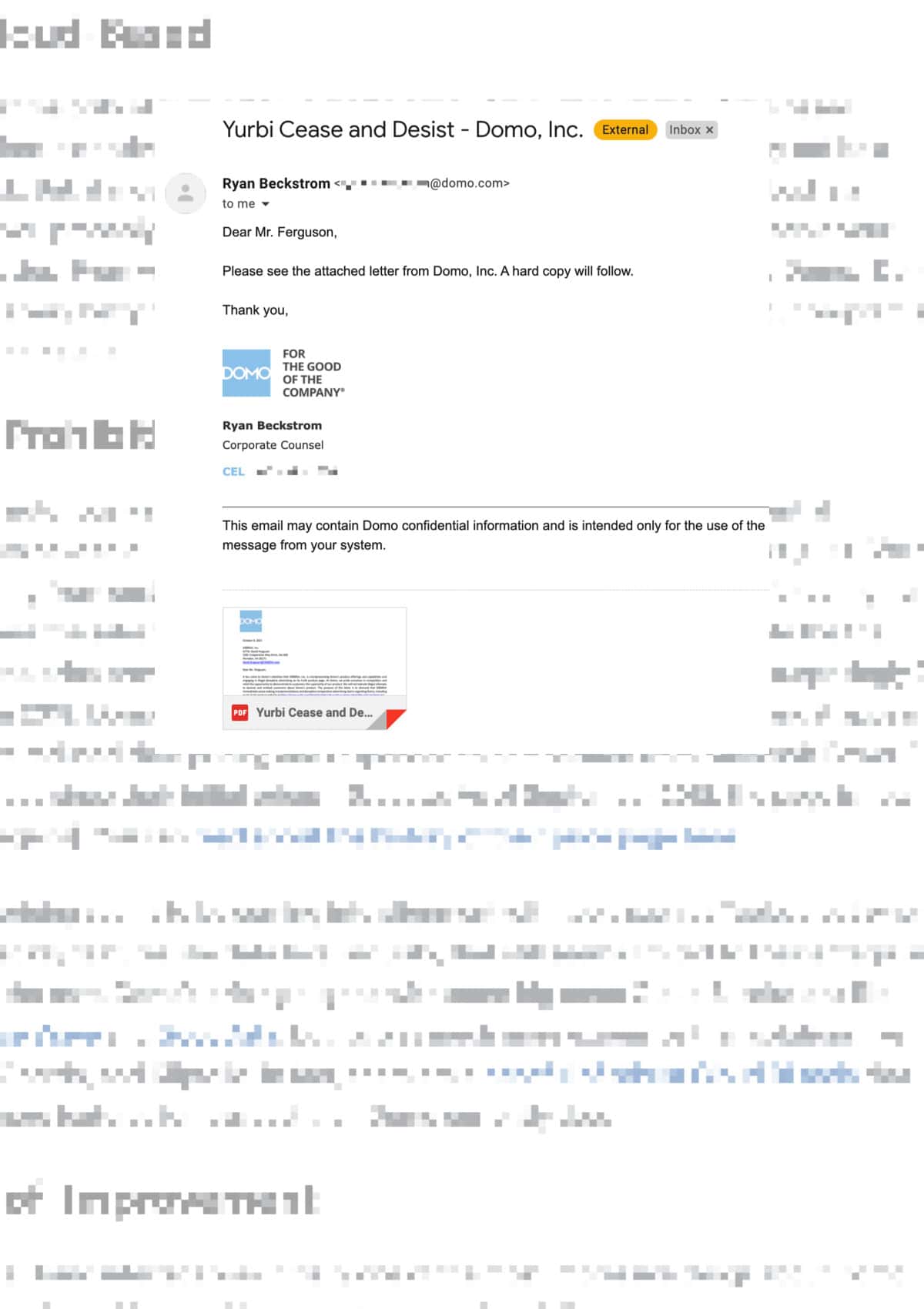 Domo Sent Us A Cease and Desist Letter